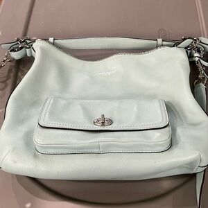 Mint Green Coach Legacy Leather Courtenay Crossbody Handbag Purse